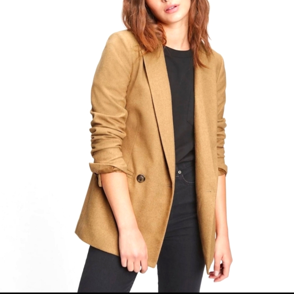 Gap wool double breasted blazer camel color